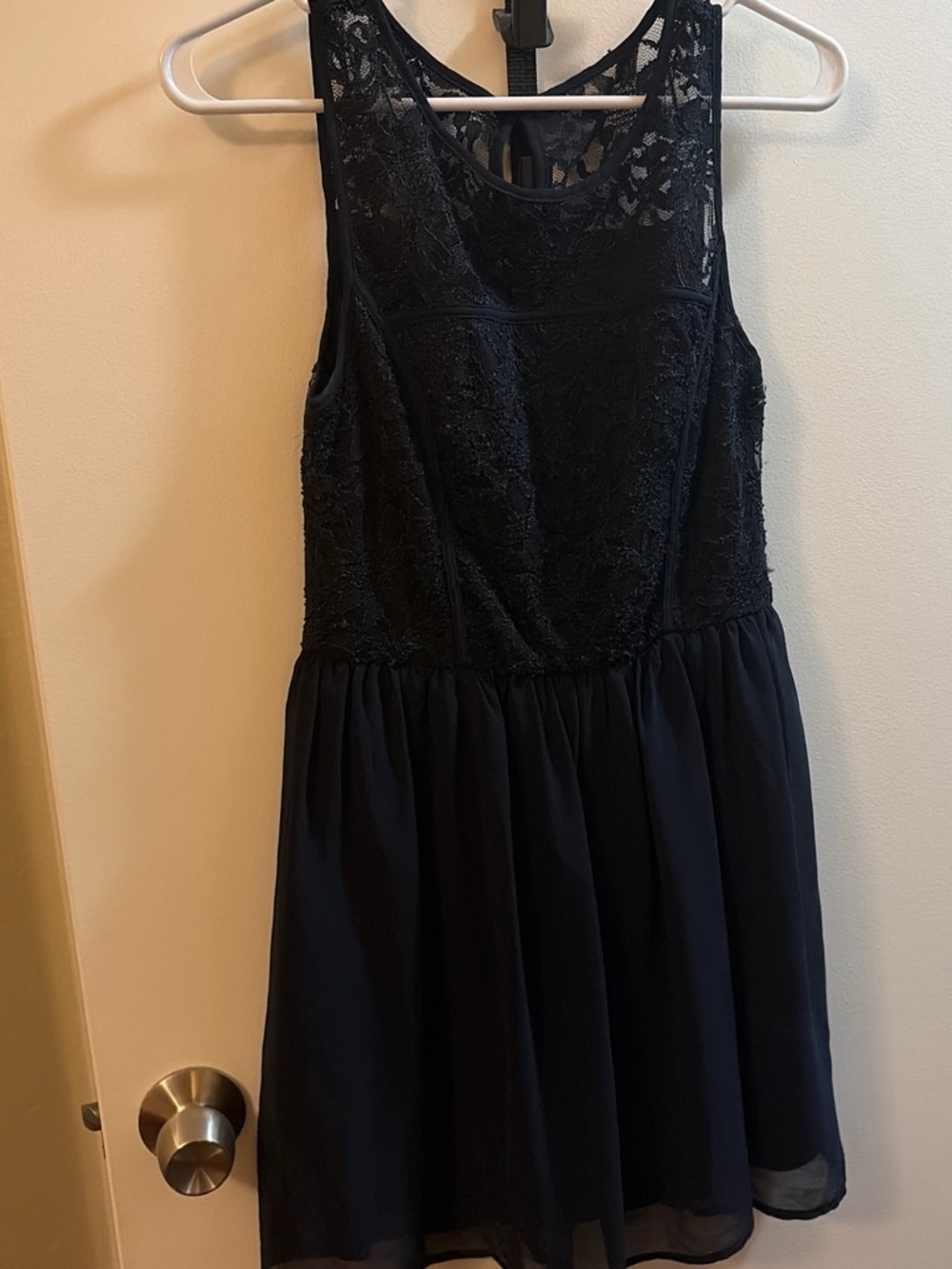 As U Wish Black Lace Bodice Chiffon Dress